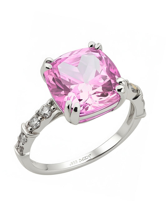 Anillo de Mujer Cushion Plata .925 con Circonia