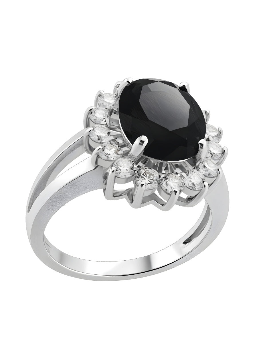 Anillo de Mujer Oval Plata .925 con Circonia