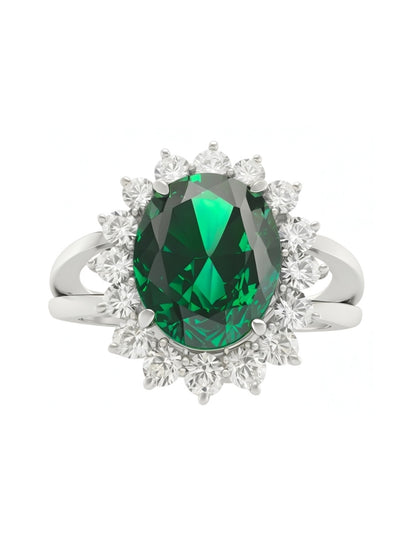 Anillo de Mujer Oval Plata .925 con Circonia