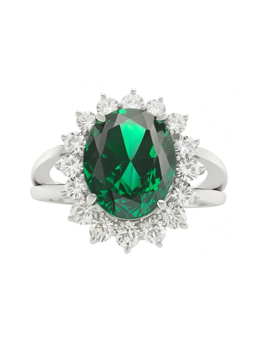 Anillo de Mujer Oval Plata .925 con Circonia