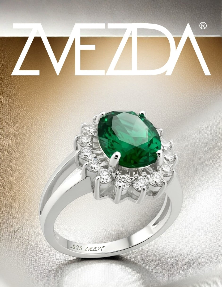 Anillo de Mujer Oval Plata .925 con Circonia