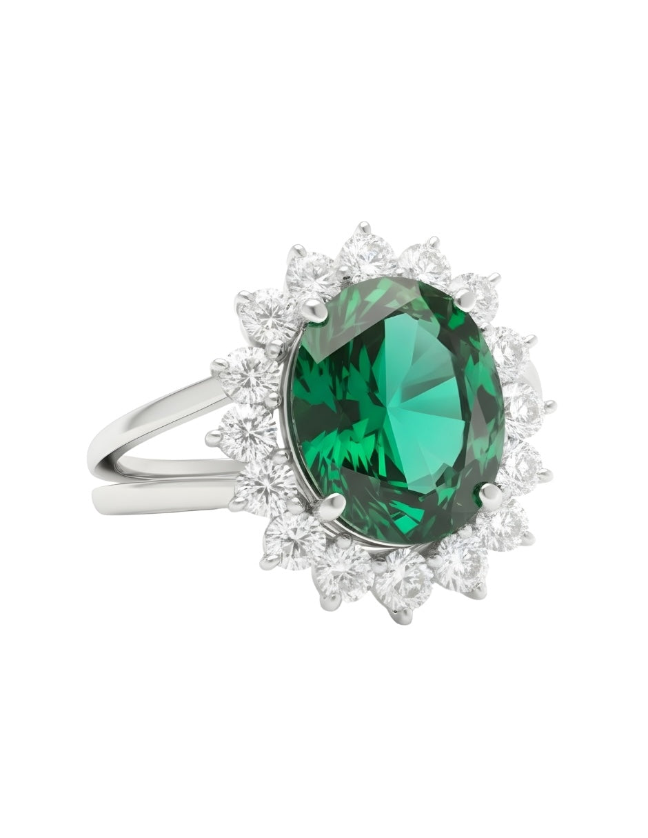 Anillo de Mujer Oval Plata .925 con Circonia