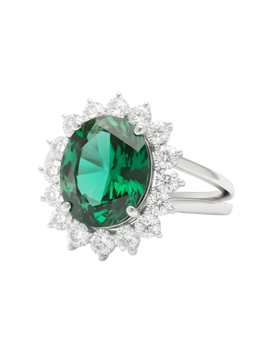 Anillo de Mujer Oval Plata .925 con Circonia