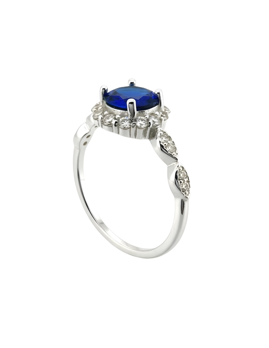 Anillo de mujer oval plata .925 con circonia