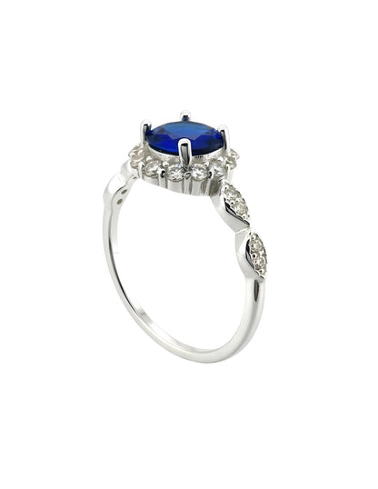 Anillo de mujer oval plata .925 con circonia