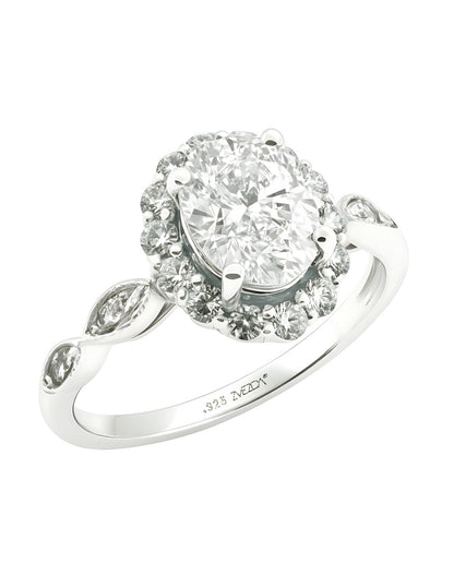 Anillo de Mujer Oval Plata .925 con Circonia