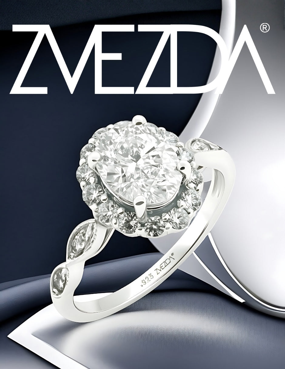 Anillo de Mujer Oval Plata .925 con Circonia