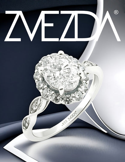 Anillo de Mujer Oval Plata .925 con Circonia