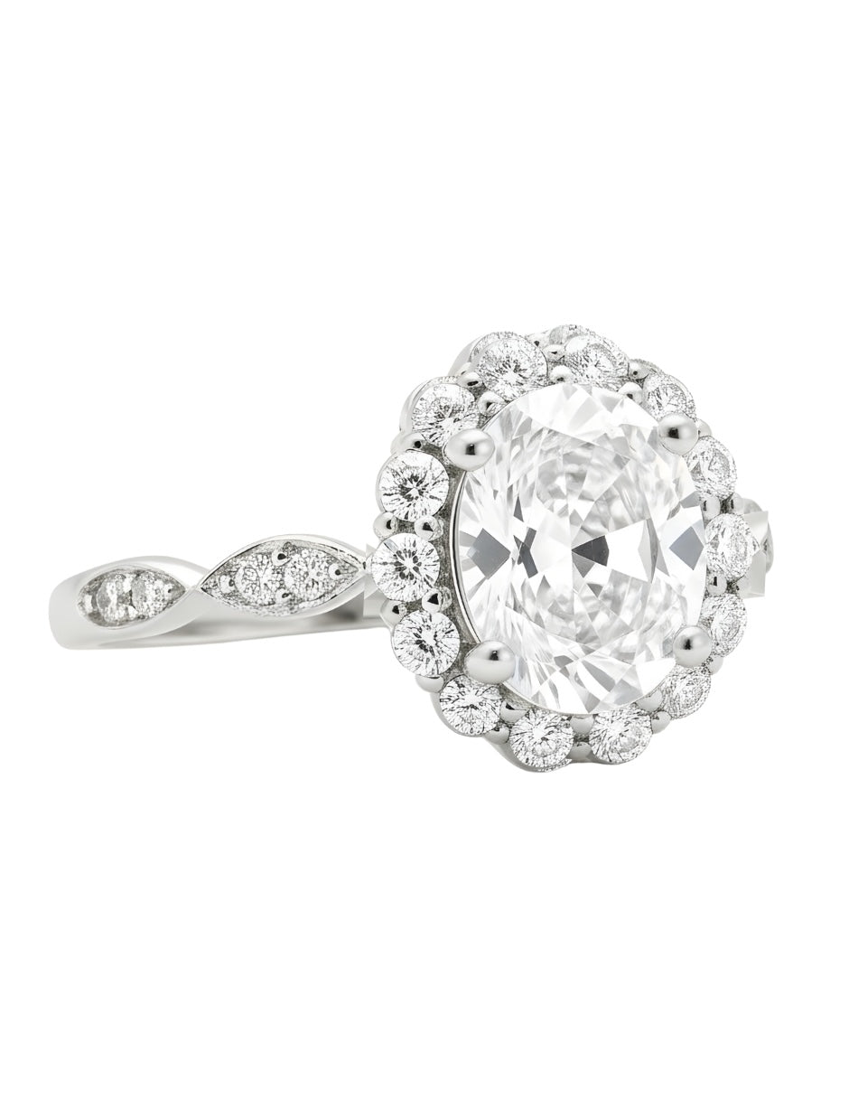Anillo de Mujer Oval Plata .925 con Circonia