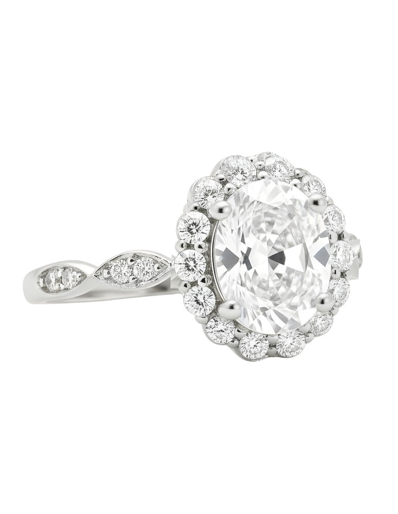 Anillo de Mujer Oval Plata .925 con Circonia - puesta