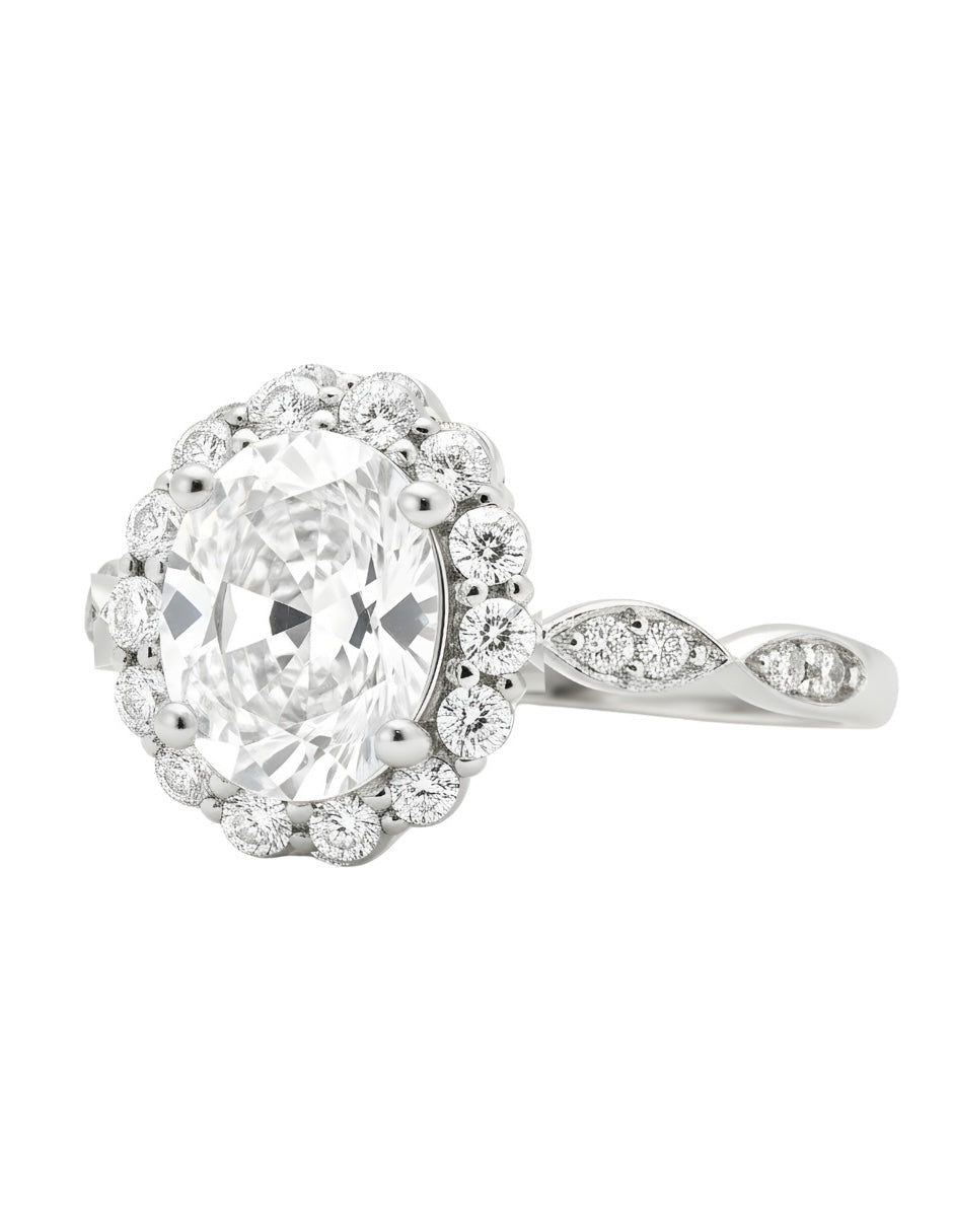 Anillo de Mujer Oval Plata .925 con Circonia