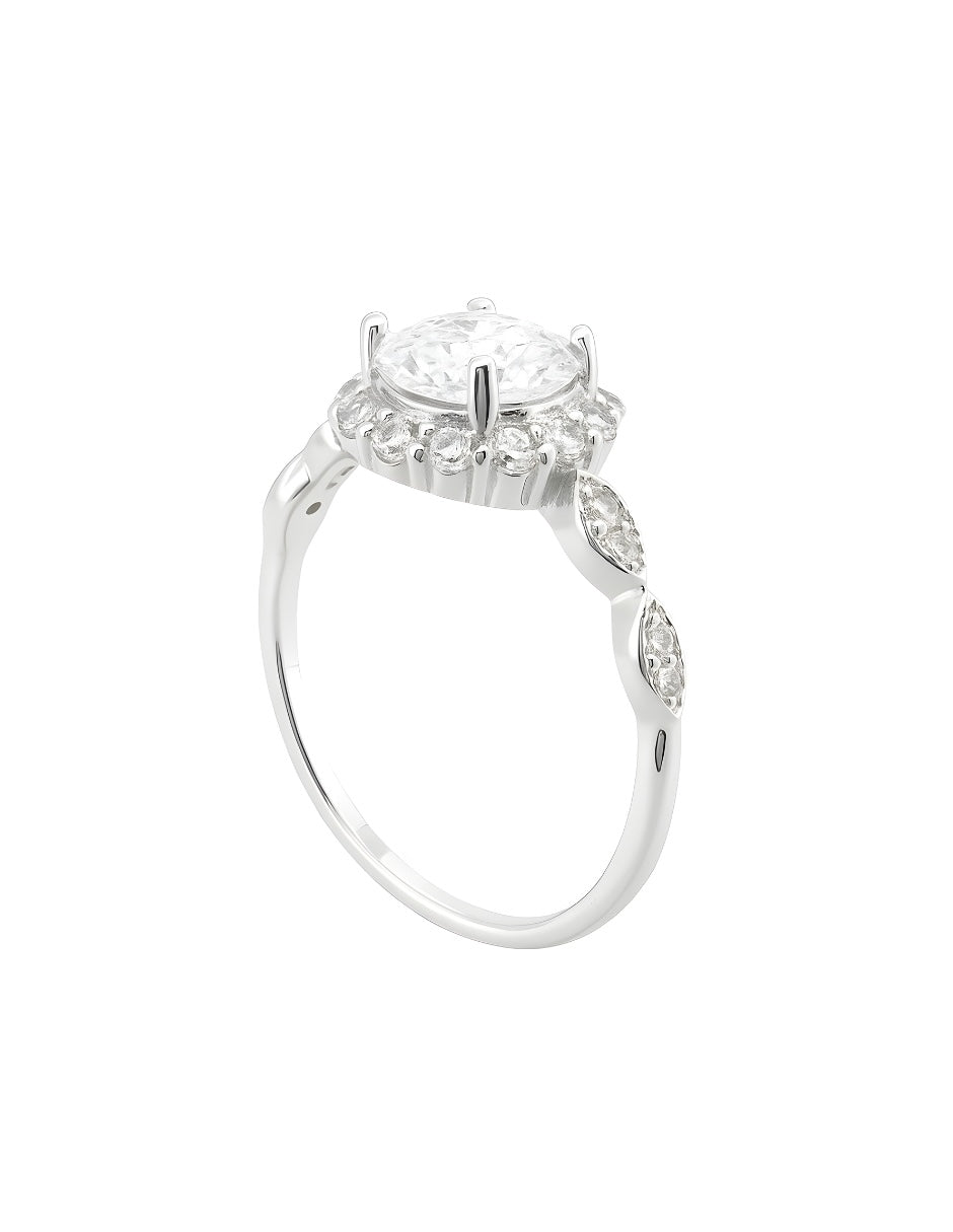 Anillo de Mujer Oval Plata .925 con Circonia