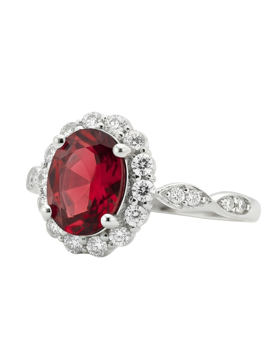 Anillo de Mujer Oval Plata .925 con Circonia