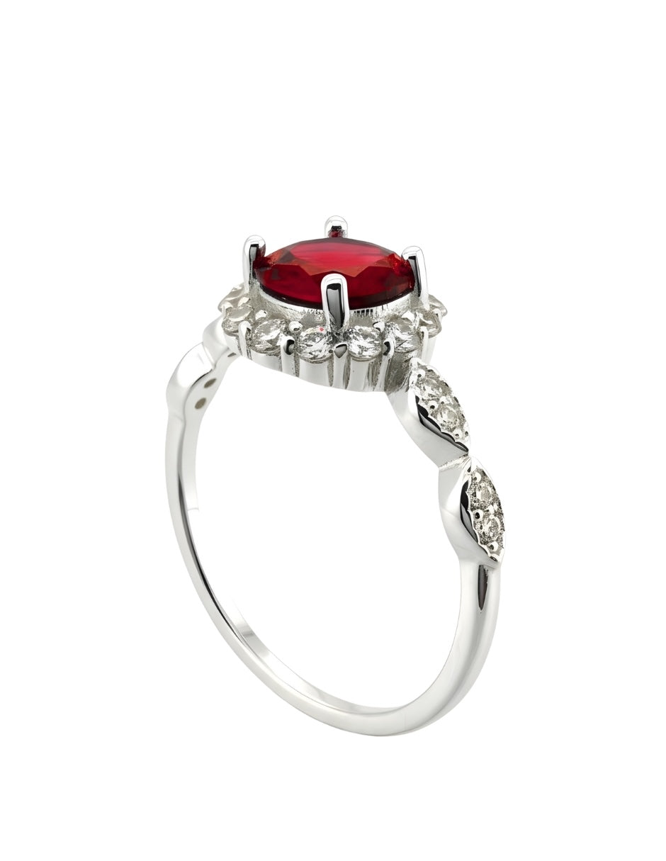 Anillo de Mujer Oval Plata .925 con Circonia