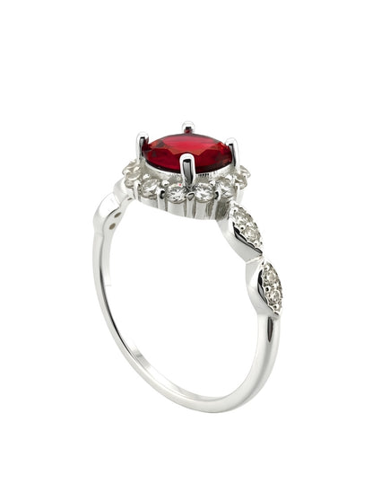 Anillo de Mujer Oval Plata .925 con Circonia