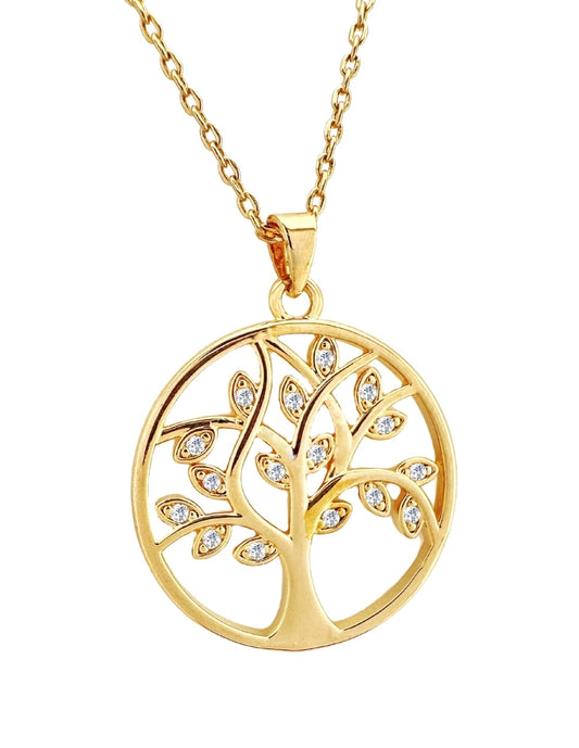 Collar de Mujer Chapa de Oro 18K Árbol de la Vida