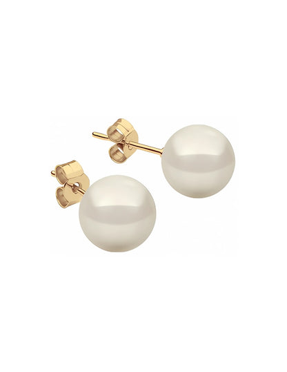 Juego de Broqueles de Perlas de Cristal Swarovski y Chapa de Oro de 18k