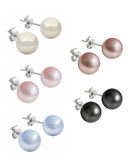 Juego de Broqueles de Perlas de Cristal Swarovski y Plata 925
