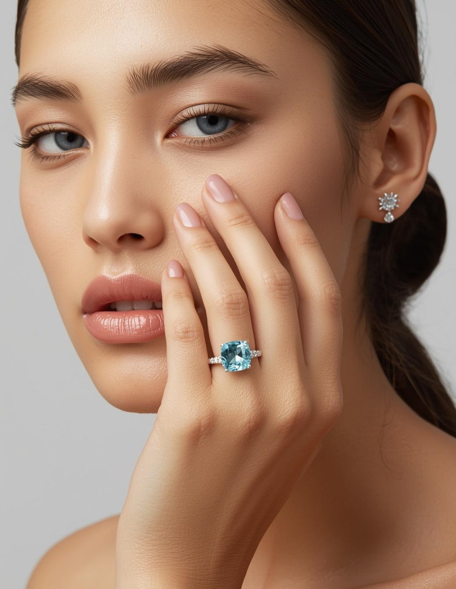 Anillo de Mujer Cushion Plata .925 con Circonia