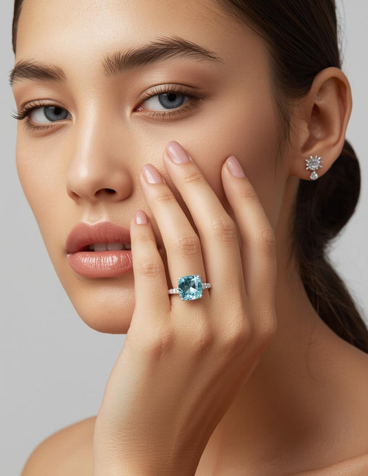 Anillo de Mujer Cushion Plata .925 con Circonia
