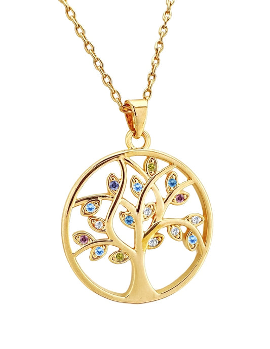 Collar de Mujer Chapa de oro 18K Árbol de la Vida