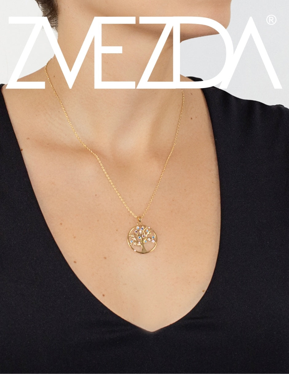 Collar de Mujer Chapa de oro 18K Árbol de la Vida