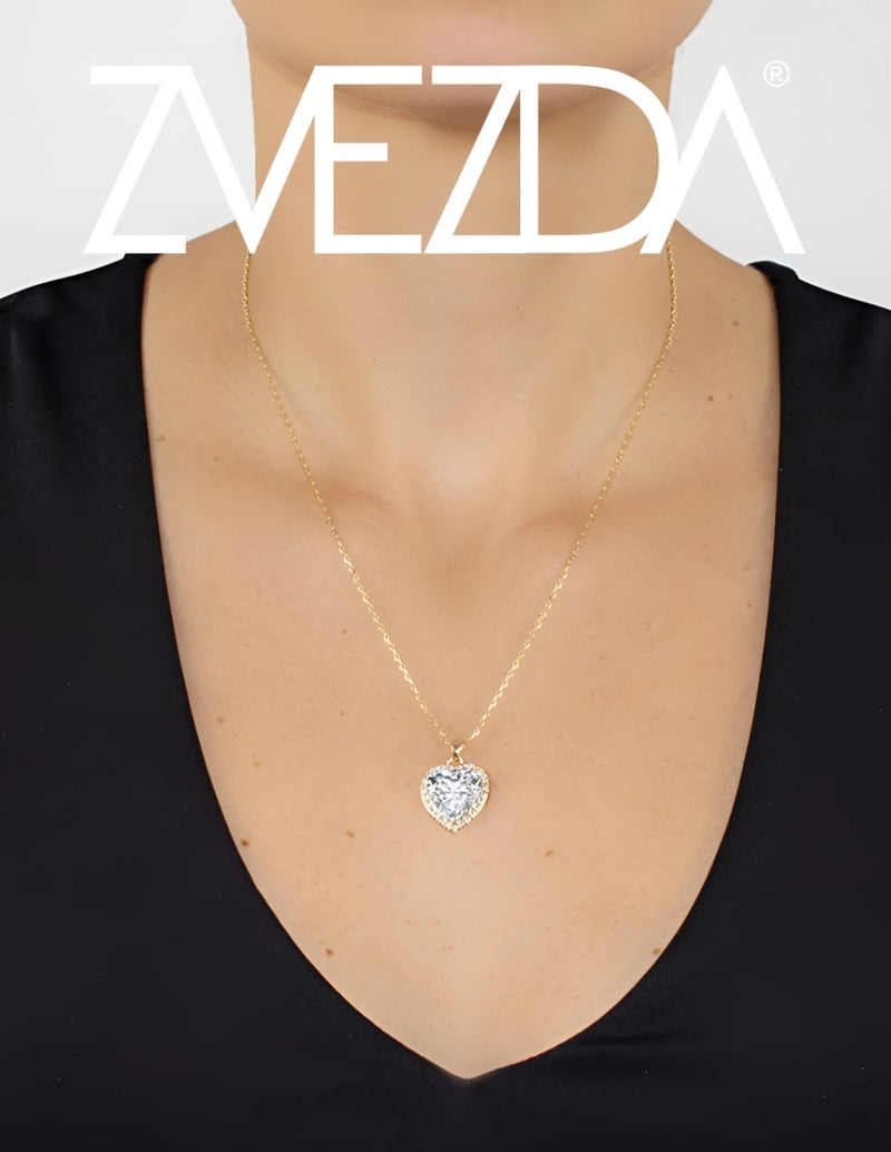 Collar de Mujer Chapa de oro 18K Corazón - puesta