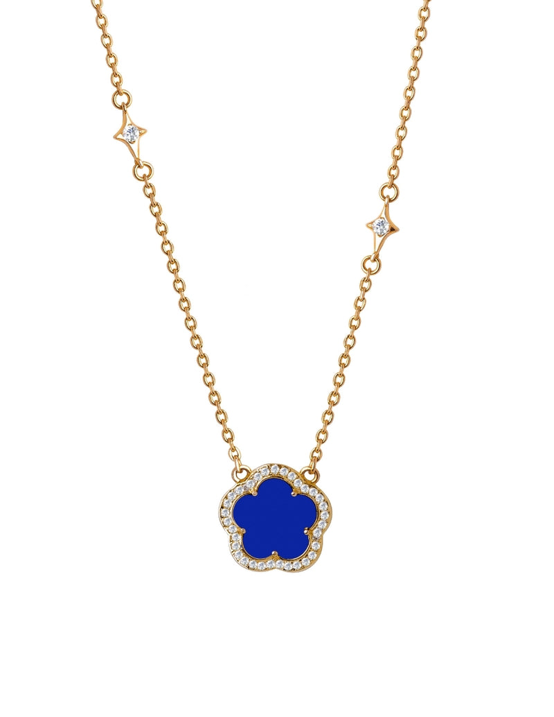 Collar de Mujer Chapa de oro 18K Trébol - puesta