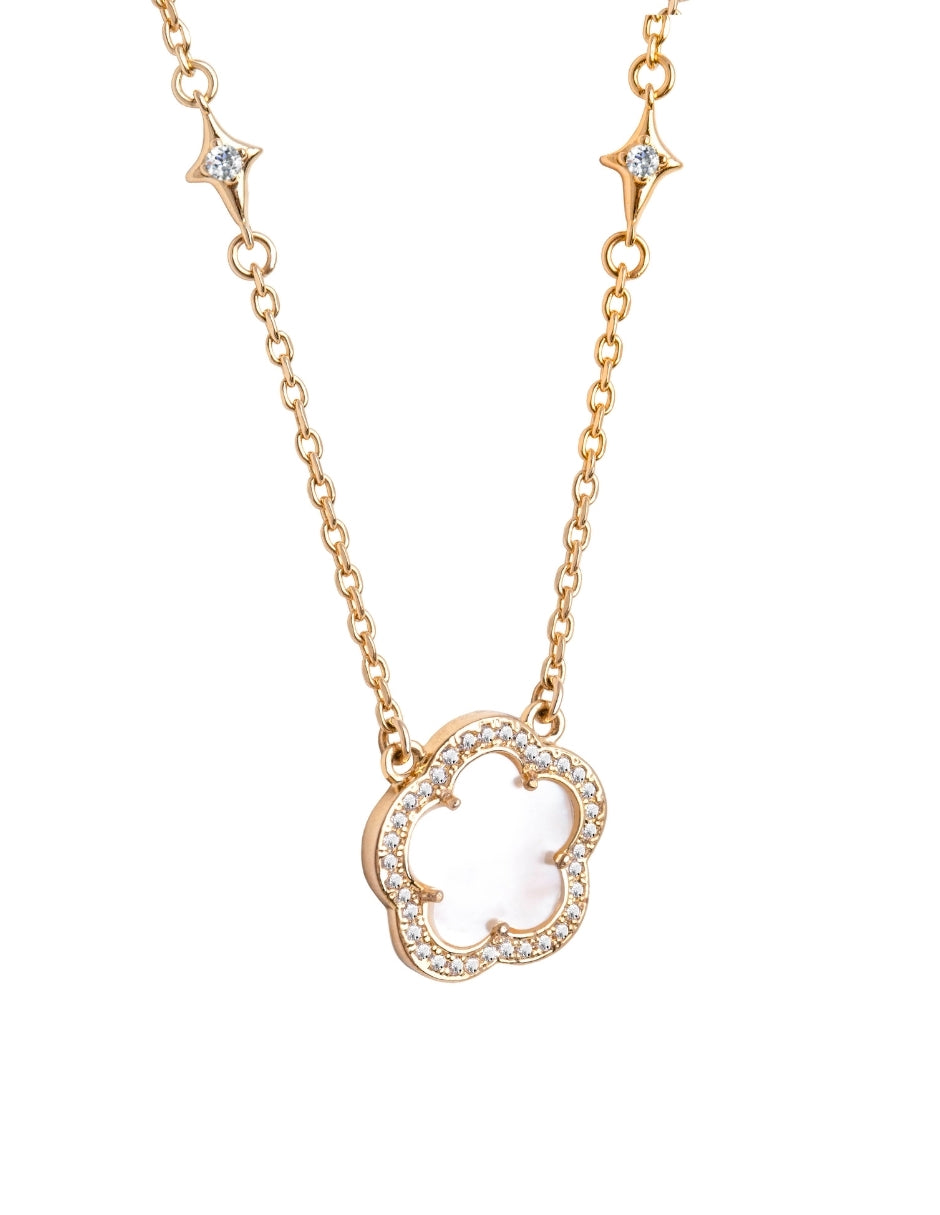 Collar de Mujer Chapa de oro 18K Trébol