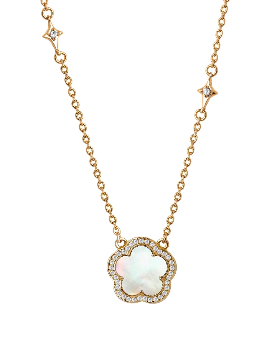 Collar de Mujer Chapa de oro 18K Trébol