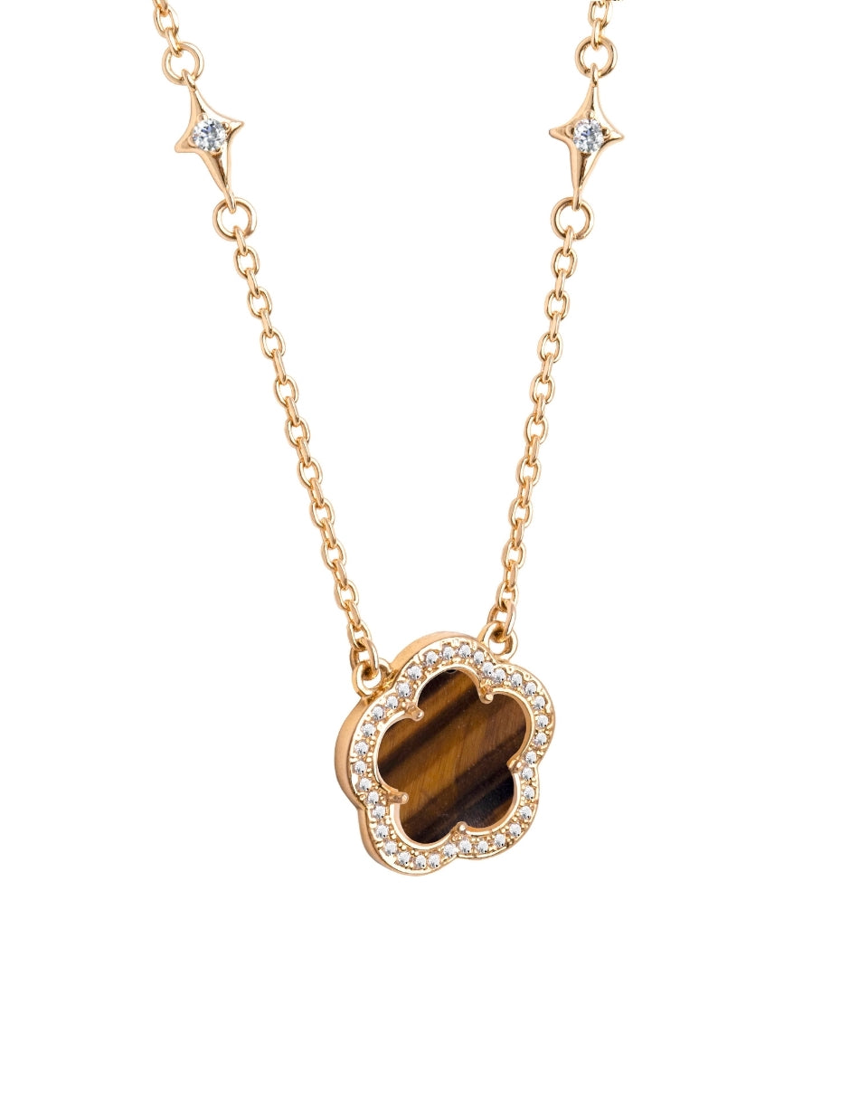 Collar de Mujer Chapa de oro 18K Trébol