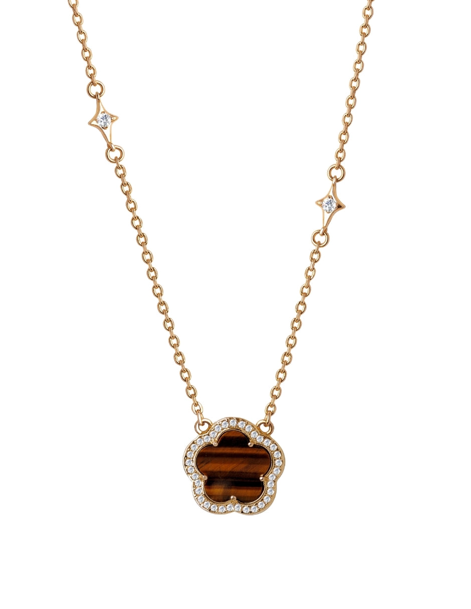 Collar de Mujer Chapa de oro 18K Trébol