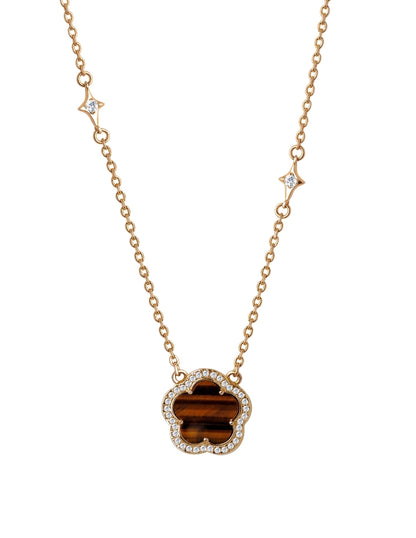 Collar de Mujer Chapa de oro 18K Trébol