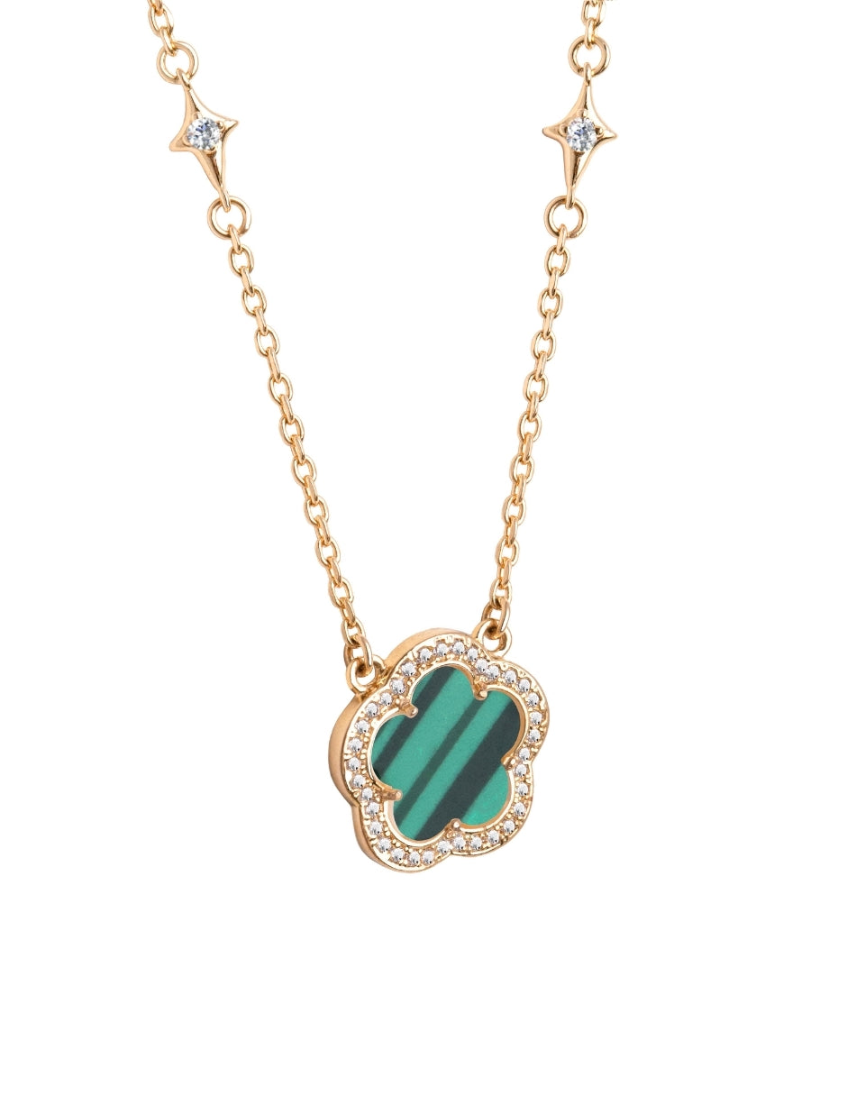 Collar de Mujer Chapa de oro 18K Trébol