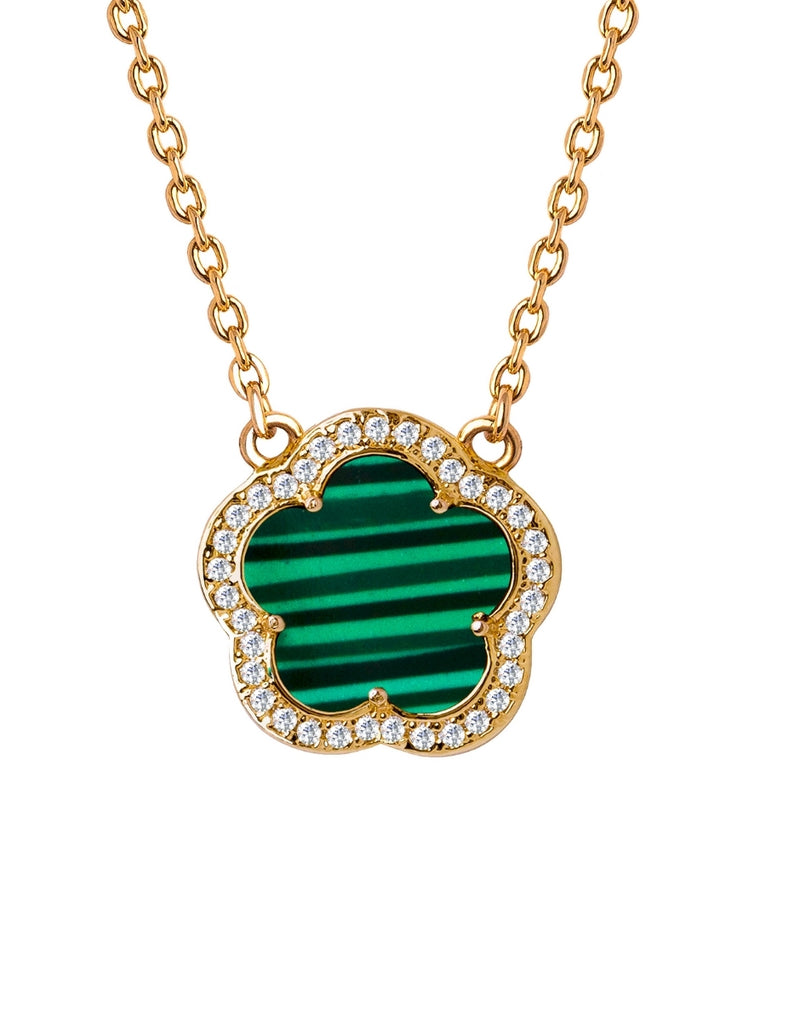Collar de Mujer Chapa de oro 18K Trébol - detalle