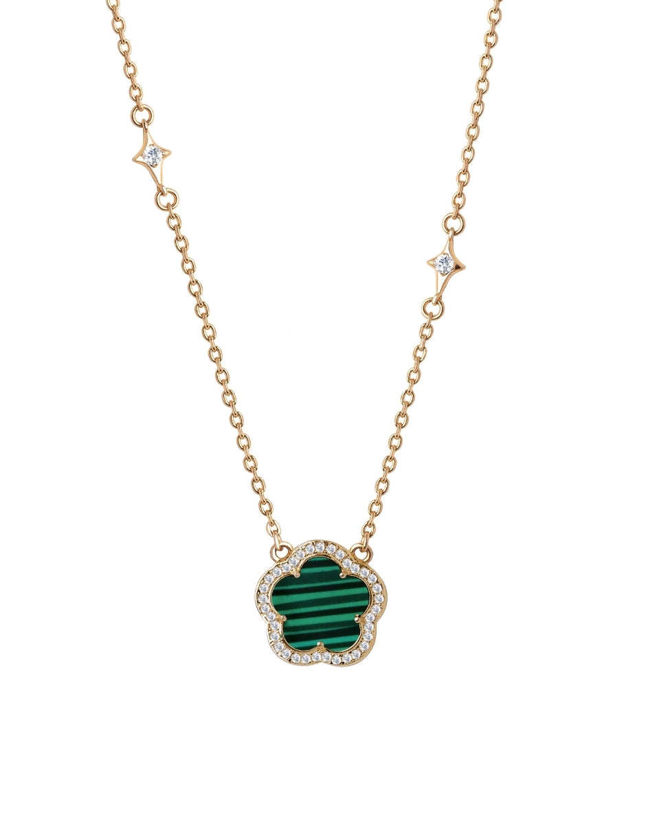 Collar de Mujer Chapa de oro 18K Trébol