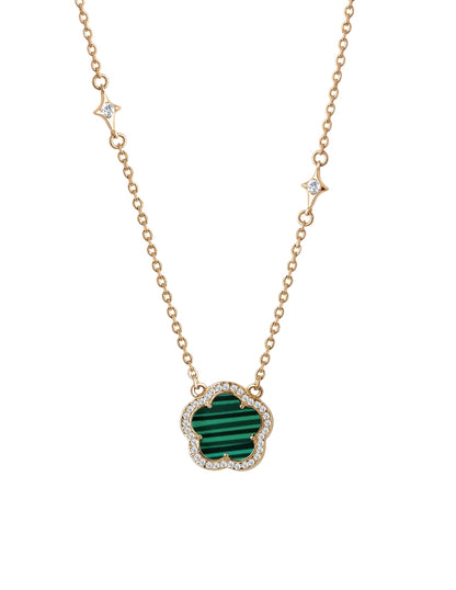 Collar de Mujer Chapa de oro 18K Trébol