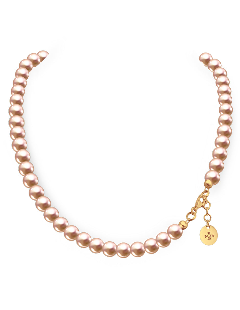 Collar de Mujer Perlas de Cristal Chapa de oro 18K