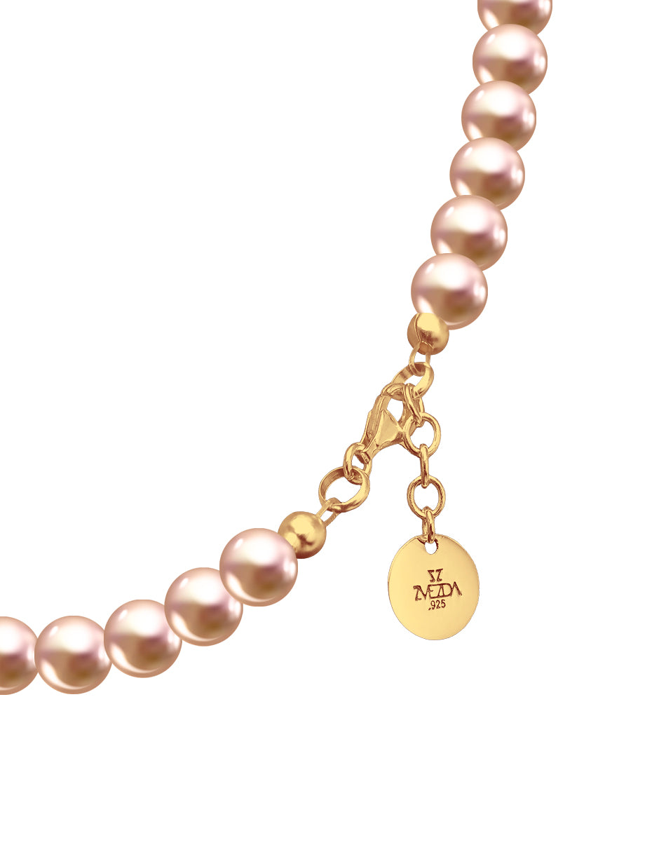 Collar de Mujer Perlas de Cristal Chapa de oro 18K