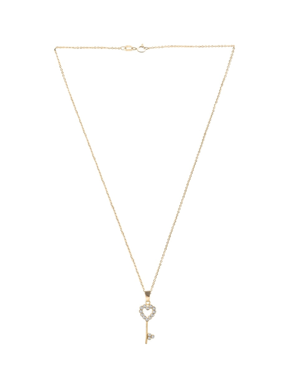 Collar de Mujer Chapa de oro 18K Llave Corazón