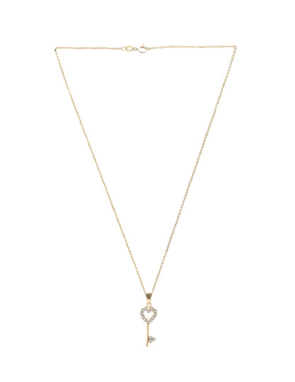 Collar de Mujer Chapa de oro 18K Llave Corazón