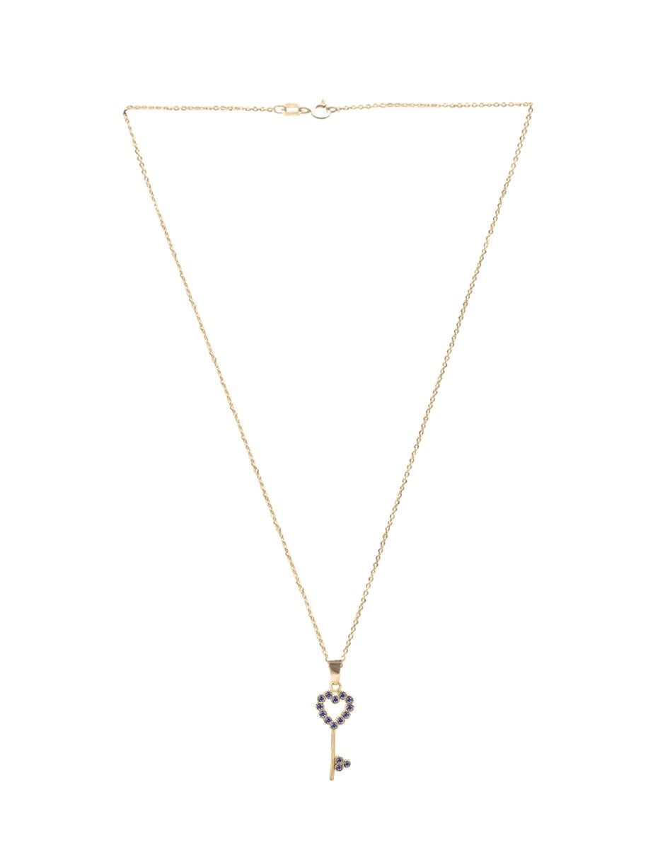 Collar de Mujer Chapa de oro 18K Llave Corazón