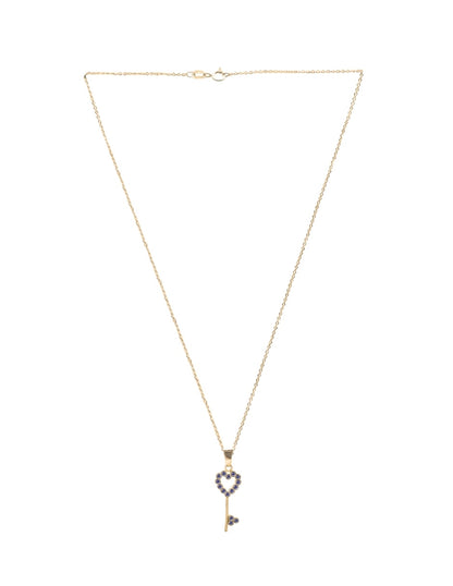 Collar de Mujer Chapa de oro 18K Llave Corazón
