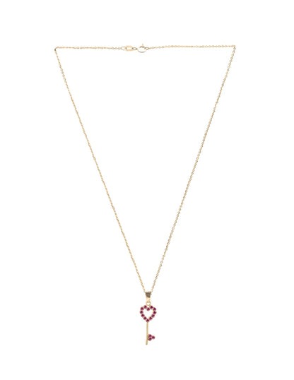 Collar de Mujer Chapa de oro 18K Llave Corazón