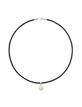 Collar de Mujer Caucho, Plata .925 Perlas de Cristal Zvezda