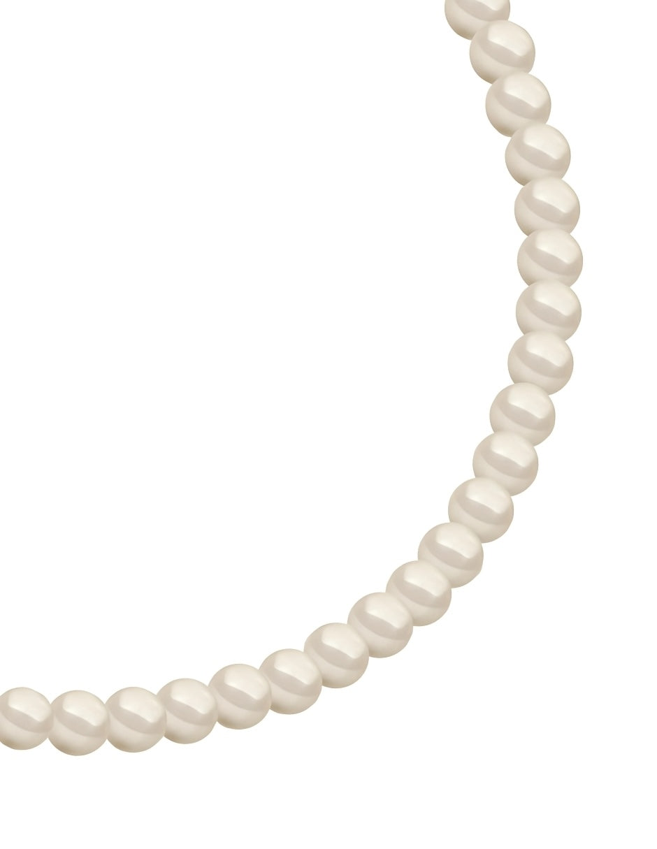 Collar de Mujer con Dije Corazón Perlas de Cristal Chapa de oro 18K Zvezda
