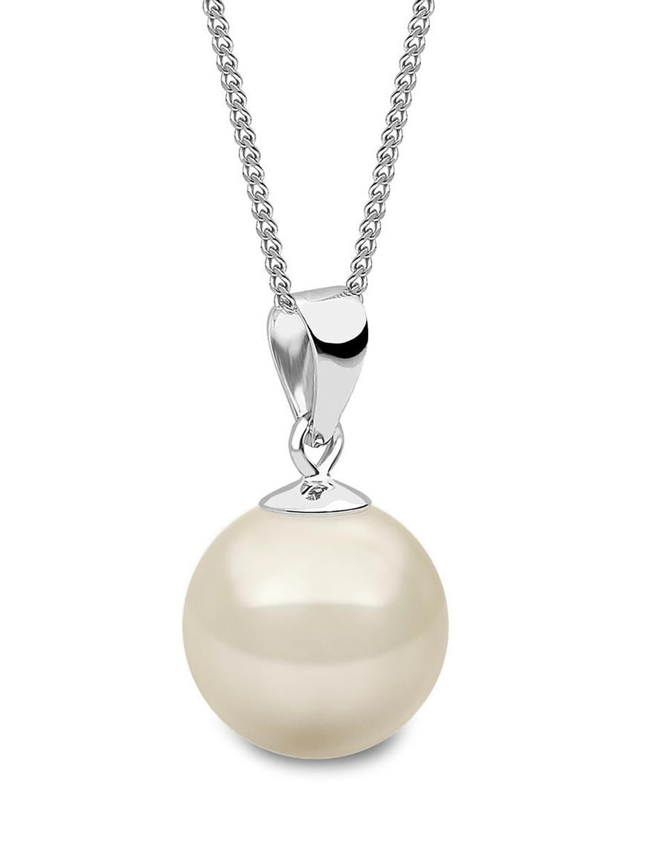 Collar de Mujer con Dije Perlas de Cristal, Plata 925 Zvezda