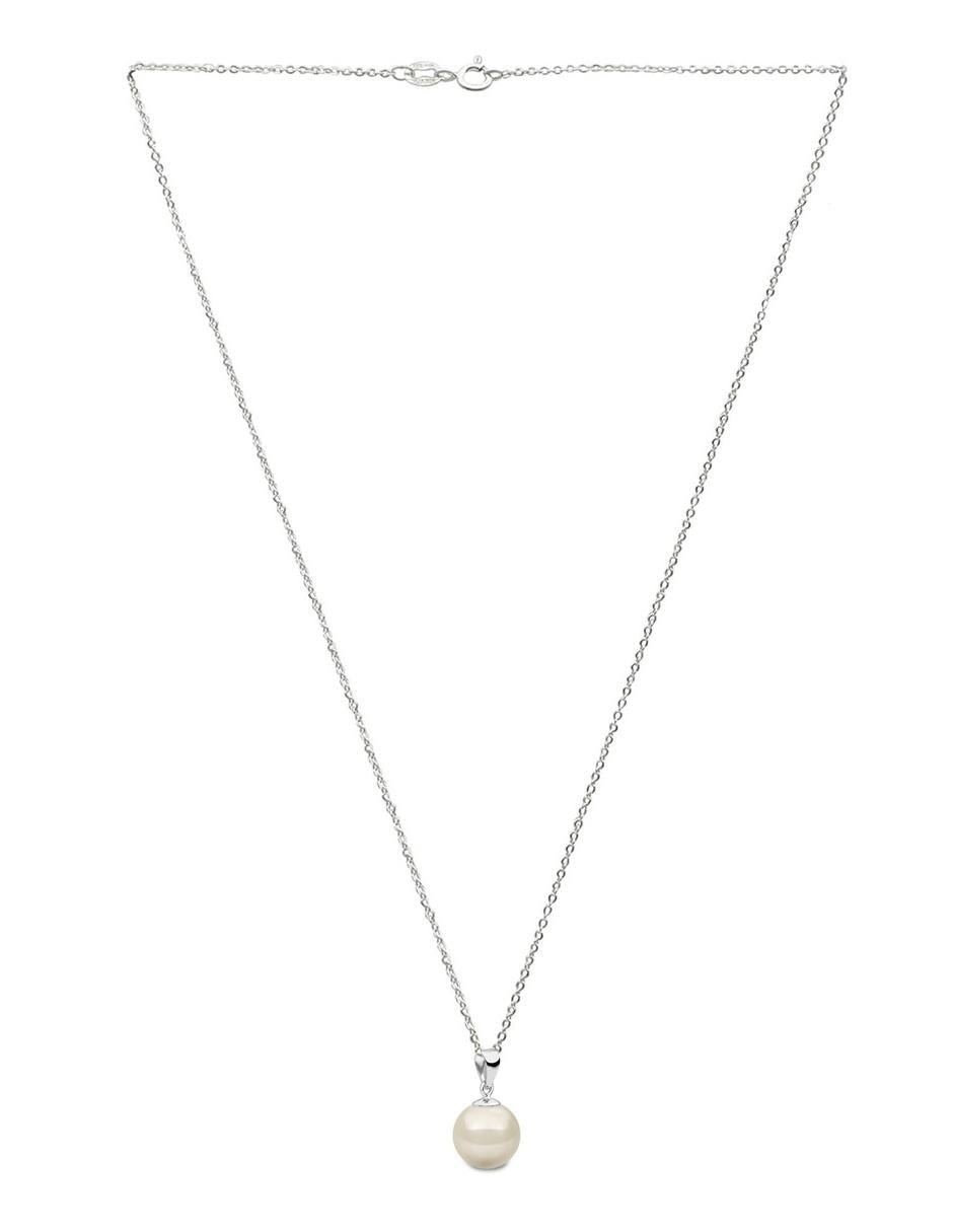 Collar de Mujer con Dije Perlas de Cristal, Plata 925 Zvezda