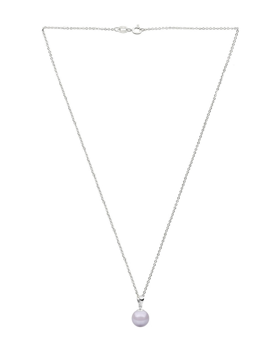 Collar de Mujer con Dije Perlas de Cristal, Plata 925 Zvezda