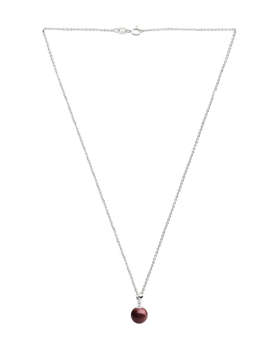 Collar de Mujer con Dije Perlas de Cristal Swarovski, Plata 925